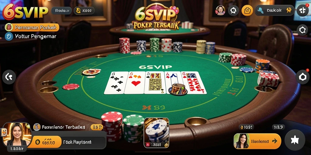 Tampilan gameplay Poker yang seru dan menegangkan.