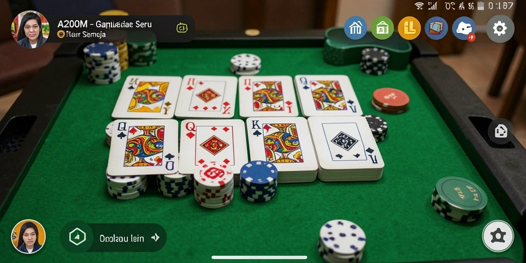 Tampilan seru gameplay Gaple di A200M.