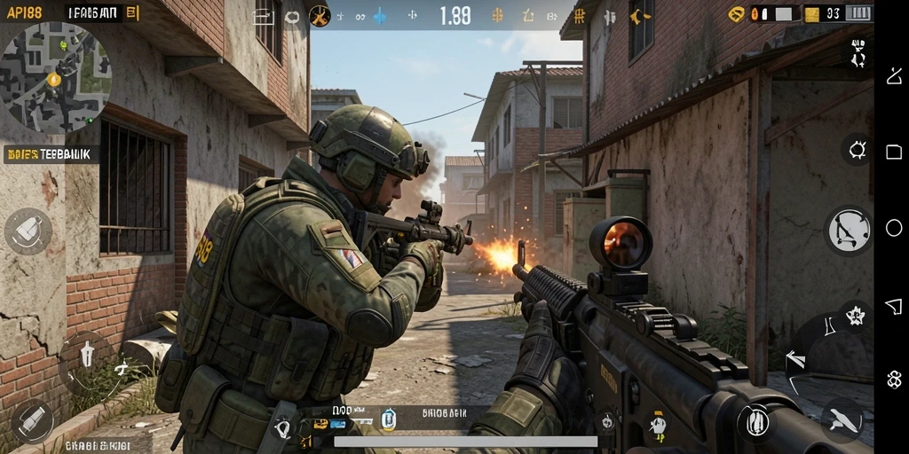 Tampilan gameplay menegangkan dalam API88 dengan aksi tembak-menembak mendebarkan.
