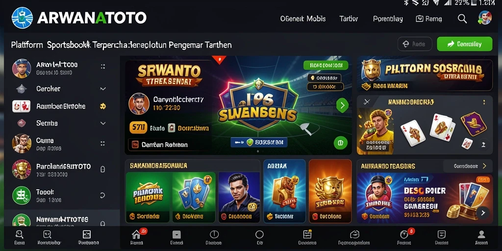 Tangkapan layar utama ARWANATOTO menampilkan pengalaman taruhan yang seru dan interaktif.