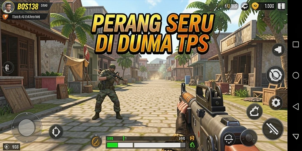 Tampilan seru saat sedang bertempur di <strong>BOS138</strong> menunjukkan gameplay TPS yang intens.