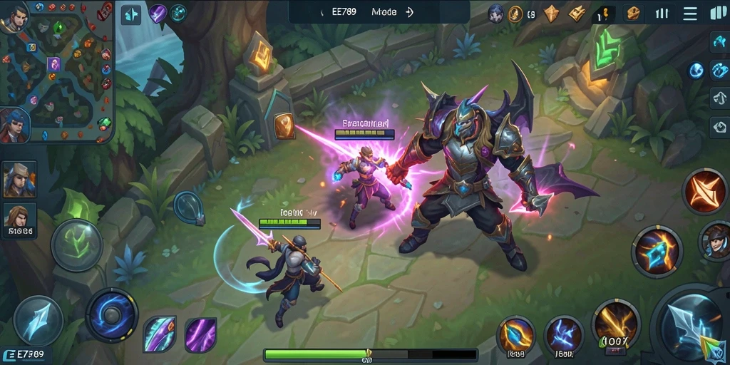 Screenshot gameplay EE789 menunjukkan keseruan pertempuran tim.