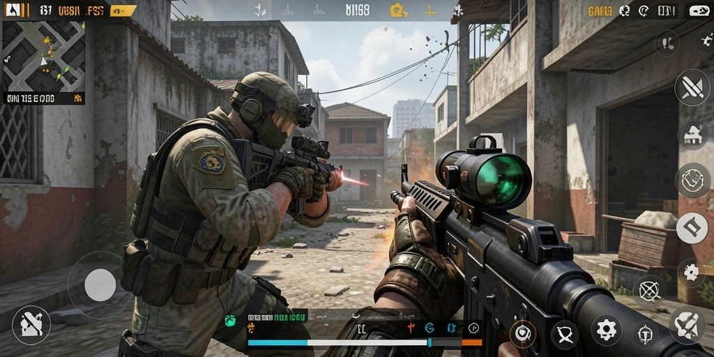 Screenshot gameplay GN168 yang menampilkan aksi tembak-menembak mendebarkan.