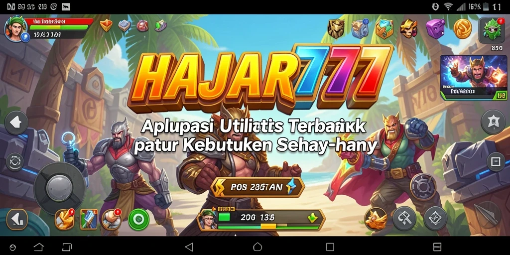Screenshot utama HAJAR777 menampilkan antarmuka aplikasi utility yang modern.