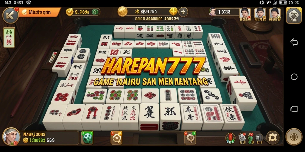 Menampilkan gameplay seru Mahjong dalam HARAPAN777.