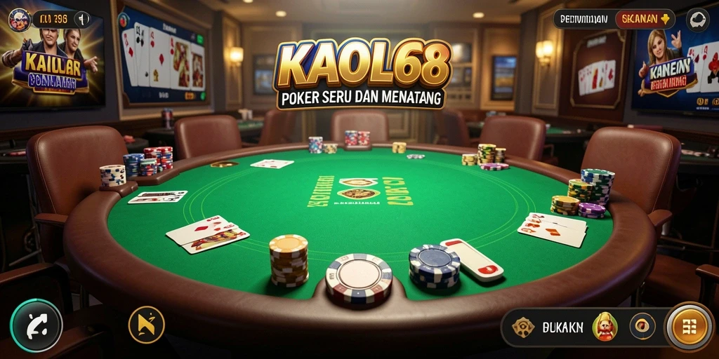 Screenshot utama KAOL68 menunjukkan gameplay poker yang mendebarkan.