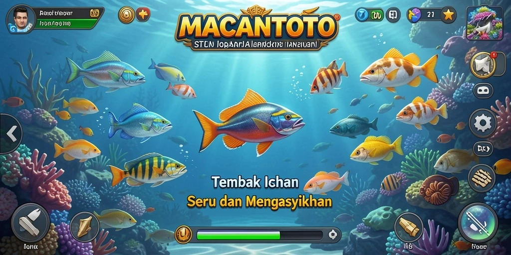 Tampilan seru gameplay Tembak Ikan di MACANTOTO.