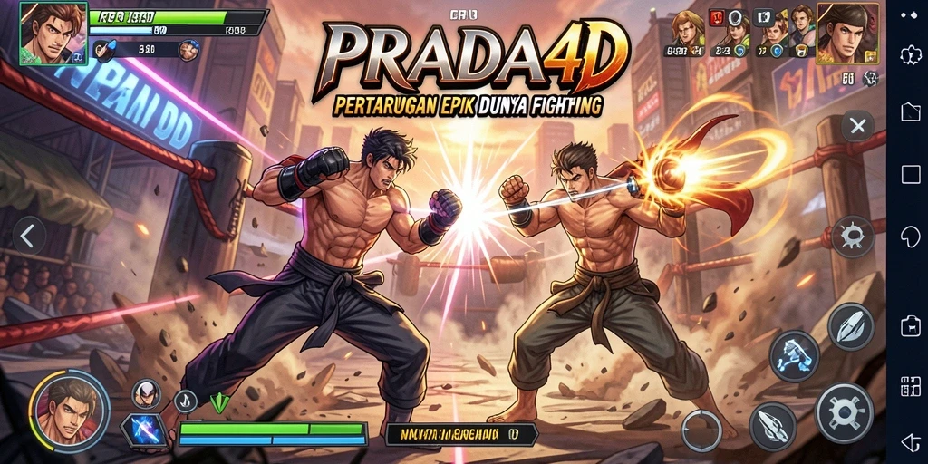 Screenshot PRADA4D menampilkan momen pertarungan yang mendebarkan.
