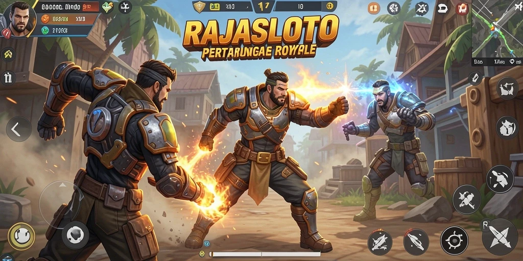 Gameplay seru RAJASLOTO di medan pertempuran Battle Royale.