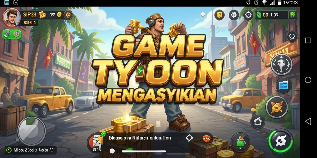 Tangkapan layar gameplay SIP33 yang menampilkan manajemen bisnis yang dinamis.