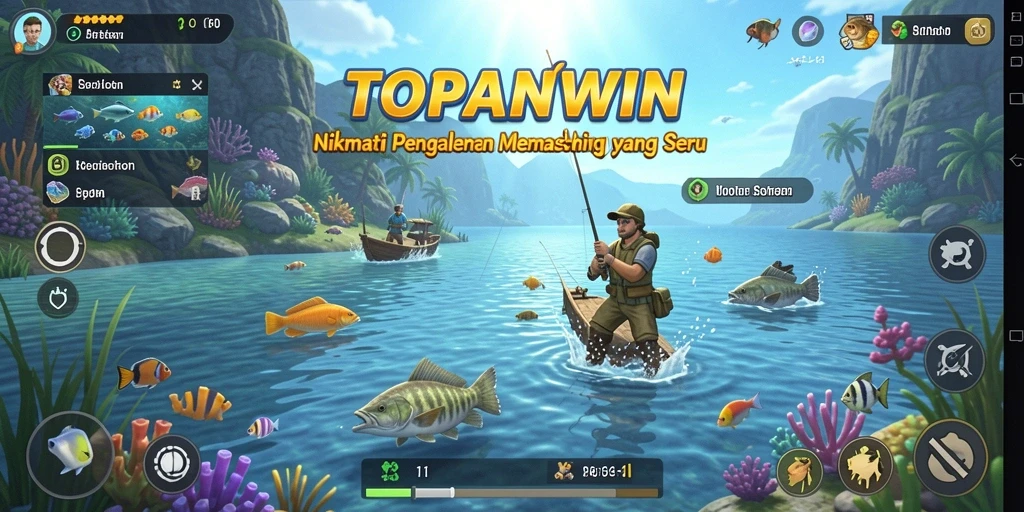 Tampilan gameplay menarik dari TOPANWIN dengan memancing di lokasi exotic.